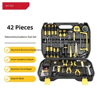 Kit d'entretien et de réparation multifonctionnel pour l'électricité et les télécommunications Deli Tools DL1042, 42 pièces