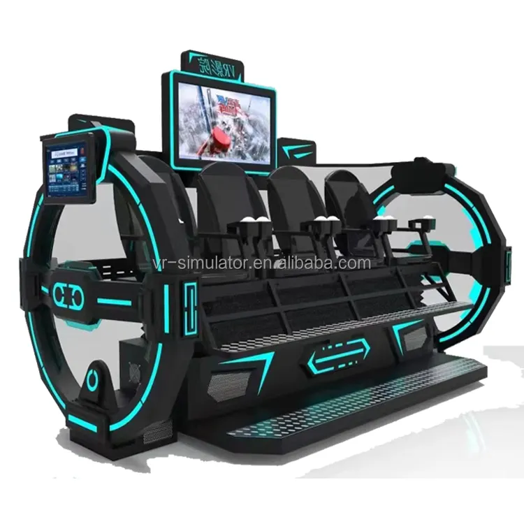 Super Vr Ei Stoel 2 / 3 / 4 Seat Multiplayer 9D Vr All In One Vr Roller Coaster Game vr Simulator Machine