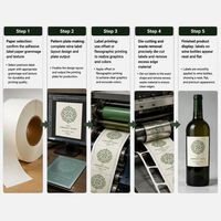 Étiquette adhésive personnalisée pour bouteille de vin, impression couleur, étiquette de boisson, autocollant pour emballage de bouteille de vin