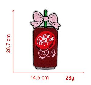 New Hot Iron on Embroidered Chenille <b>Drinking</b> Beer Can Coffee Cup Patch for T-shirt Hoodies <b>Hat</b> Bag Decoration - Product Image 5