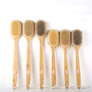 Brosse sèche pour le corps à long manche en poils de sanglier en <span class=keywords><strong>bambou</strong></span> éco-certifié brosses de douche de bain imite la circulation sanguine - Product Image 3