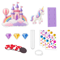 Kit DIY de pot de fleurs en acrylique avec diamants, aimant de réfrigérateur, château de rêve, licorne, arc-en-ciel, stylo diamant pour filles, décoration de cuisine et de réfrigérateur