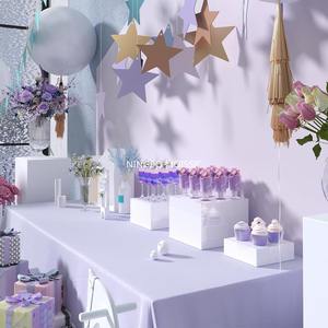 Exhibidores de Acrílico Rectangulares Portátiles, Color Blanco Nieve, Reutilizables, para Buffet, Catering, Eventos y Fiestas - Product Image 2