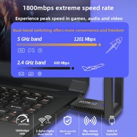 OEM AX1800 WiFi 6 USB Adaptateur 802.11ax Dual Band USB 3.0 Réseau sans fil Récepteur Émetteur Adaptateur Wi-Fi pour PC Portable
