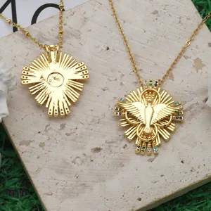 colorful micro pave zircon peacock pendants brass gold plated animal diamond pave eagle charms for necklace
