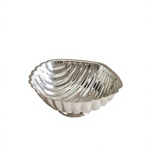 Tazón con forma de concha de metal pulido, diseño clásico, apto para lavavajillas, tazón para servir comida, para fiestas, vajilla de mesa, tazones modernos, decoración - Product Image 1