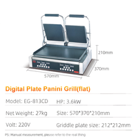 Großhandel Elektronischer Tischgrill, Kommerzieller Doppelplatten-Kontaktgrill, Haushalts-Panini-Grill aus Edelstahl, Einfache Reinigung, CE-zertifiziert