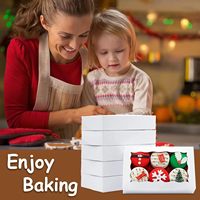 XINHPKGG 50 boîtes à biscuits rectangulaires jetables pliables 7x4 3/8x1 1/2 pouces avec fenêtre, pour aliments pour bébés, boulangerie, personnalisables