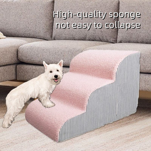 <span class=keywords><strong>Escaleras</strong></span> <span class=keywords><strong>para</strong></span> <span class=keywords><strong>Perros</strong></span> de 2/3/4 Peldaños, Espuma de Alta Densidad, Funda Desmontable Rosa, Rampa <span class=keywords><strong>para</strong></span> <span class=keywords><strong>Perros</strong></span> y Cachorros <span class=keywords><strong>para</strong></span> Sofá y Cama - Product Image 3