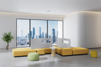 Canapé modulaire commercial à assemblage libre en tissu et cuir PU, idéal pour les espaces publics et les projets de bureaux et halls d'accueil – Vente directe usine