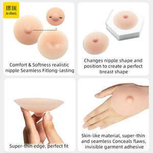 Coussinets <span class=keywords><strong>de</strong></span> soutien-gorge en silicone lavables et réutilisables avec pointe 3D surélevée pour robes dos nu - Product Image 2