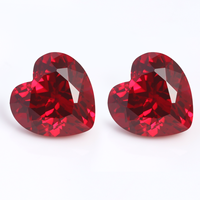 Rubis cultivé en laboratoire Rubis rouge de qualité supérieure Pierres précieuses synthétiques en vrac en forme de cœur Rubis de laboratoire de taille personnalisée de 1Ct à 10Ct