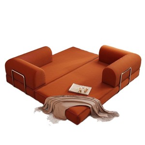 Hot-selling Cream-Style Fabric Vacuum <strong>Sofa</strong>: Foldable Dual-Use Compressed Vintage <strong>Single</strong>/Double Pudding <strong>Sofa</strong> <strong>Bed</strong> Set - Product Image 4