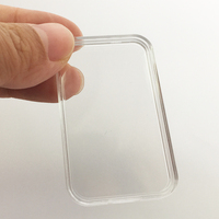 Boîte de rangement personnalisée 70mm 30mm, présentoir de protection carré en acrylique transparent en or argenté, supports pour capsules de pièces de monnaie