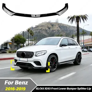สำหรับ GLC-Class GLC63 AMG X253 รุ่นก่อนปรับโฉม ปี 2016 2017 2018 2019 ชุดแต่งสปอยเลอร์กันชนหน้ารถยนต์ - Product Image 1