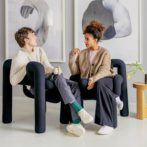 Sillón de Diseño Noruego, Estilo Instagram, Inspirado en el Estilo Nórdico, Silla de Tubo Metálico Curvado, para Sala de Estar, Exterior, Casual - Product Image 5