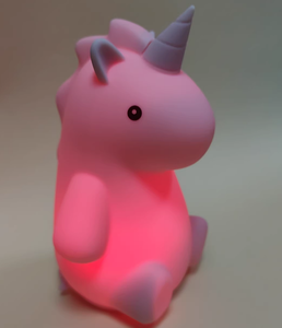 Veilleuse portable en silicone en forme de licorne pour bébés et enfants, lampe de chevet LED rechargeable par USB, douce au toucher et à intensité réglable - Product Image 1
