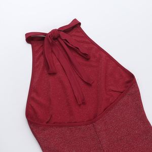 <span class=keywords><strong>Combinaison</strong></span> longue décontractée pour femme, sexy, à col halter, dos nu, brillante, élégante pour mariage, vente en gros - Product Image 6