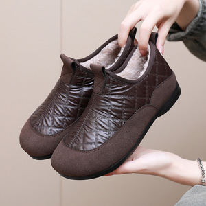 Nuevo viejo Beijing mujer Casual invierno una pierna tobillo botín cómodo perezoso algodón suave suela con forro polar Beanie plataforma - Product Image 3