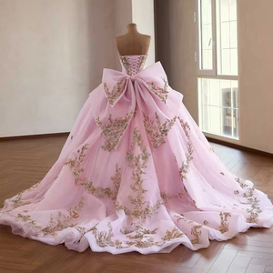 Rsm261017 Vestidos <span class=keywords><strong>de</strong></span> 15 Años Color Rosa, Mangas Desmontables, Vestido <span class=keywords><strong>de</strong></span> Gala Transparente, Vestido <span class=keywords><strong>de</strong></span> Quinceañera Jancember - Product Image 3