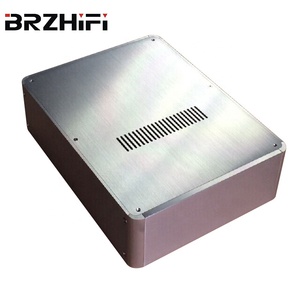 Boîtier en <span class=keywords><strong>aluminium</strong></span> BRZHIFI BZ2409H à coins arrondis pour préampli/décodeur/amplificateur casque, boîte de sortie DIY HIFI - Product Image 2