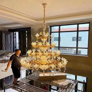 Американская хрустальная люстра-подвеска в форме подсвечника с блестящими кисточками для виллы, отеля, холла, потолочного освещения - Product Image 4