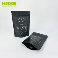 Sac alimentaire personnalisé en mylar Pochette debout en plastique Sacs de kava refermables à fermeture éclair
