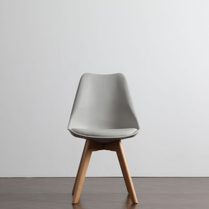 Silla de Comedor Nórdica de Madera Maciza con Asiento Tapizado Blanco para Sala de Estar, Uso Adulto - Product Image 3