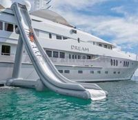 Équipement de jeux d'eau commercial, toboggan gonflable pour yacht d'eau, toboggan gonflable pour bateau