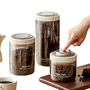 Recipiente Hermético Almacenamiento Café Frasco Vidrio Borosilicatado con Válvula CO2 Un Toque y Medidor de Frescura para Granos - Product Image 1