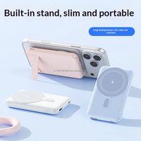 Batterie externe portable 10000mAh avec charge magnétique, charge sans fil 15W, charge rapide PD Type-C 22.5W, support pliable intégré