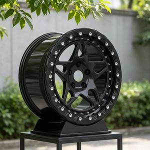 Nuovi Cerchi Forgiati Personalizzati GS Deep Dish 20mm 17x12 18x12 5x120.65 5x112 Beadlock Nero Lucido Monoblocco per Prestazioni Stradali <span class=keywords><strong>Corvette</strong></span> - Product Image 3
