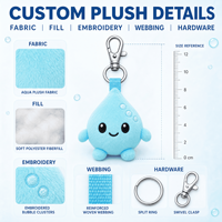 Jouet en peluche personnalisé OEM ODM, animal en peluche, mascotte, porte-clés Aqua Cell Dewdrop, cadeau d'entreprise, promotion du logo pour les produits de beauté et de soins de la peau