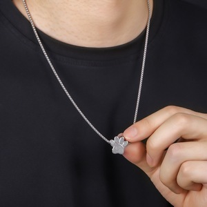 Mặt dây chuyền hình dấu chân mèo Unisex bằng thép không gỉ không phai màu, kèm lọ nước hoa, kiểu dáng dài, phụ kiện Hip Hop đường phố - Product Image 4