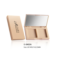 Étui vide pour palette de contour et d'enluminement à 2 compartiments, 2 couleurs, pour maquillage, blush et bronzer