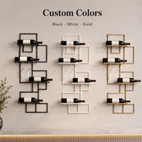 Étagère à vin murale en métal LED personnalisée, présentoir en fer pour salon, support mural pour bouteilles de vin pour bars et hôtels