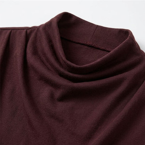 <span class=keywords><strong>Camiseta</strong></span> de <span class=keywords><strong>Cuello</strong></span> <span class=keywords><strong>Alto</strong></span> Ajustada para <span class=keywords><strong>Mujer</strong></span>, Manga Corta, <span class=keywords><strong>Cuello</strong></span> <span class=keywords><strong>Alto</strong></span> Drapeado, Elástica, Informal, para Uso Diario, a la Moda - Product Image 2