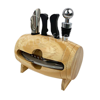 Jieni — outil de Bar, 4 pièces, accessoires de bouteille de vin, Kit bouchon et support en liège, accessoires cadeaux de vin en acier inoxydable