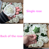 Fleurs artificielles en soie Bouquet de roses réalistes Real Touch Rose Fleurs Roses blanches en vrac simples pour la décoration