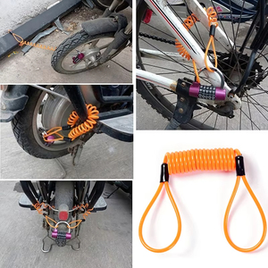Kunci kabel pegas sepeda 1.5m, aksesori pelindung cakram <span class=keywords><strong>Alarm</strong></span> tali Anti Maling untuk sepeda motor/sepeda skuter - Product Image 6