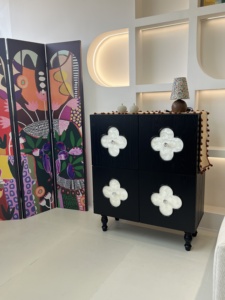 Modern Large Capacity Living room <b>Sideboard</b> Shell-Shaped <b>Sideboard</b> Design Solid Wood Side <b>Storage</b> Cabinet for Home Furniture - Product Image 4