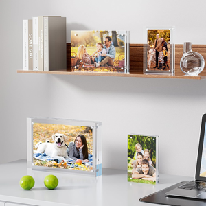 Hot Sell Traditional Medium Square Double Sided Clear <b>Acrylic</b> Photo <b>Frames</b> & Fridge Magnets for Room Decor - Product Image 2