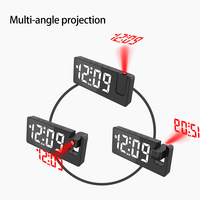 Réveil numérique à grand écran LED avec projection, calendrier perpétuel, affichage de la température et de l'humidité, design moderne pour chambre à coucher
