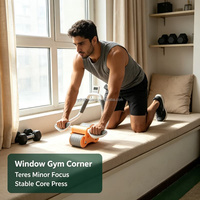 Rodillo Abdominal Ergonómico para Ejercicios en Casa, con Rebote Automático, para Adelgazar la Cintura, para Hombres y Mujeres Adultos
