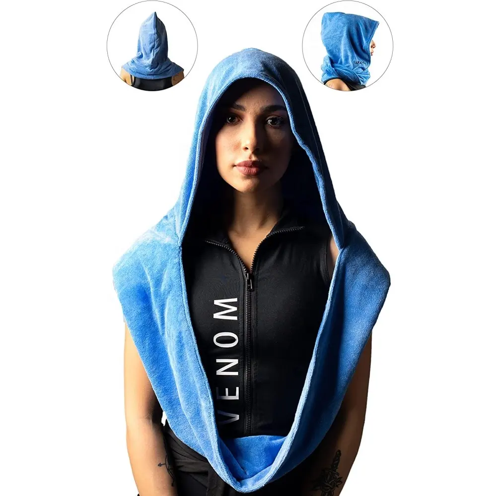 Super Absorbent Microfiber Cooling Hoodie Towel Quick Dry Neck Wrap Face sport towel for men women gym sports towels