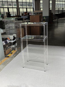 Étagère de rangement multi-niveaux en acrylique au design français moderne pour salle de bain, toilettes, douche et balcon - Étagère de présentation au sol - Product Image 3