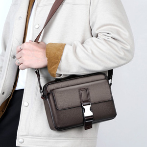 Grand sac à bandoulière en cuir PU pour hommes, sacs à main Vintage, sac à bandoulière imperméable de haute qualité - Product Image 6