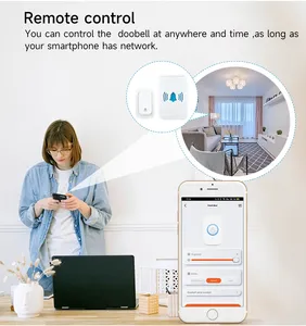 Tuya wifi tự Powered không có pin neededd ứng dụng không dây điều khiển từ xa thông minh không thấm nước chuông cửa - Product Image 5