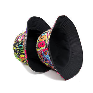 Cappello da Pescatore Landfond per Esterni, Stile <span class=keywords><strong>Rasta</strong></span> con <span class=keywords><strong>Leone</strong></span>, Doppio Lato con Stampa Cartoon, in Denim e Flanella Terry per la Pesca - Product Image 5