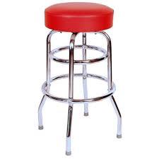 <span class=keywords><strong>Tabouret</strong></span> de bar pivotant moderne de haute qualité en chrome à double anneau avec siège en cuir durable, couleur et logo personnalisés pour cuisine, bar, café - Product Image 2